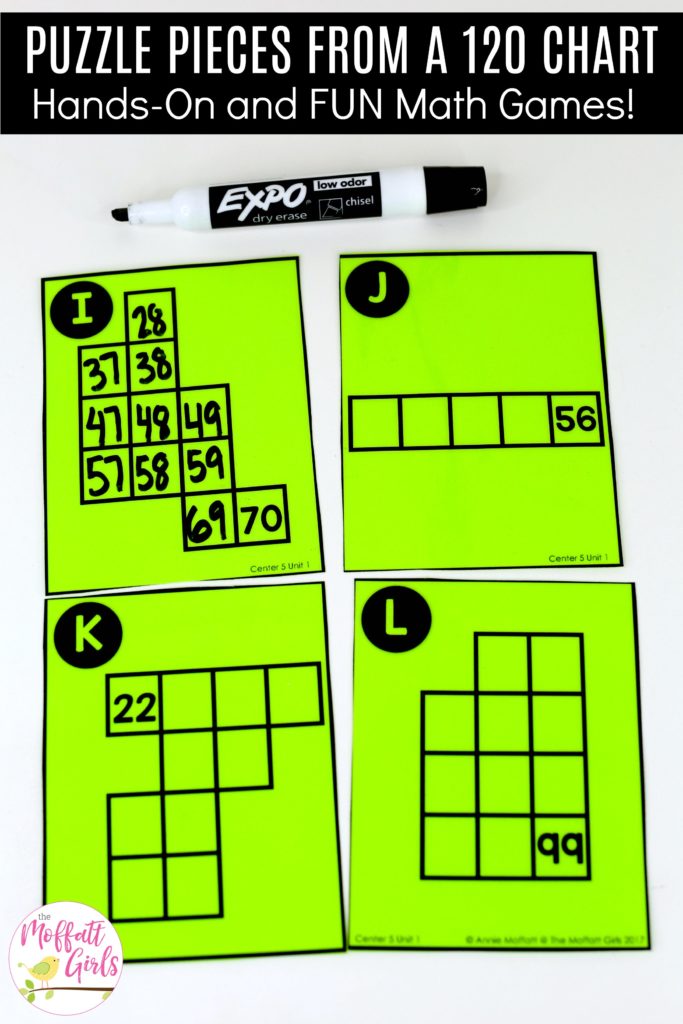 120 Puzzle Pieces: This fun 1st Grade Math activity helps students count numbers up to 120 in a hands-on way!
