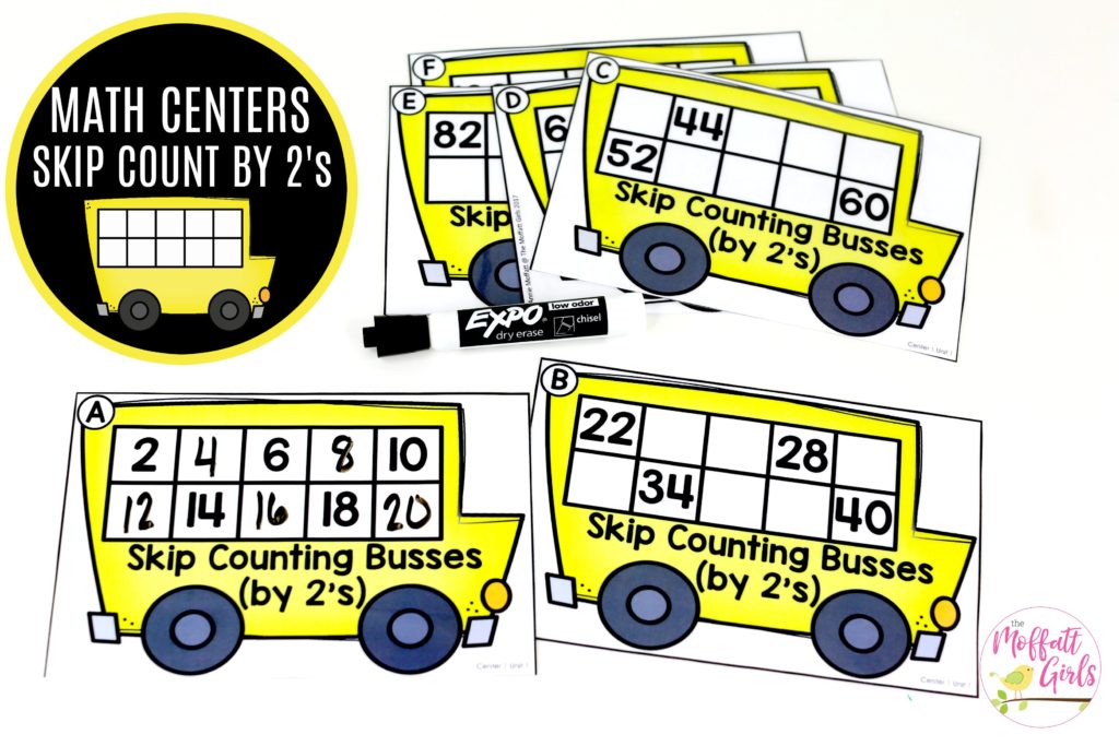 Skip Counting Busses: This fun 1st Grade Math activity helps students count numbers up to 120 in a hands-on way!