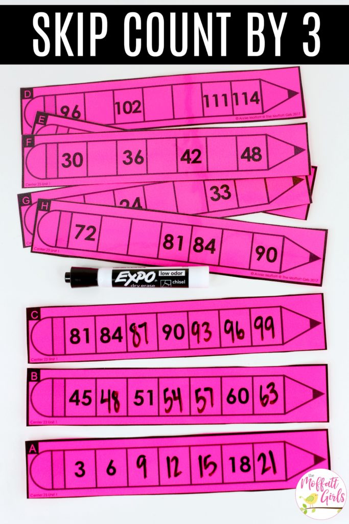 Big Pencil Number Order Set 3: This fun 1st Grade Math activity helps students count numbers up to 120 in a hands-on way! 