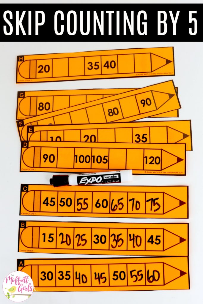 Big Pencil Number Order Set 4: This fun 1st Grade Math activity helps students count numbers up to 120 in a hands-on way! 