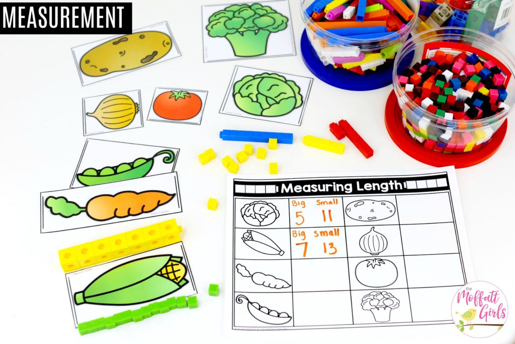 Measuring Veggies: This fun Kindergarten Math activity helps students measure items and analyze data in a hands-on way!