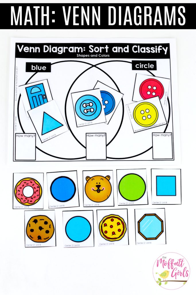 Venn Diagram- Sort and Classify: This fun Kindergarten Math activity helps students measure items and analyze data in a hands-on way!