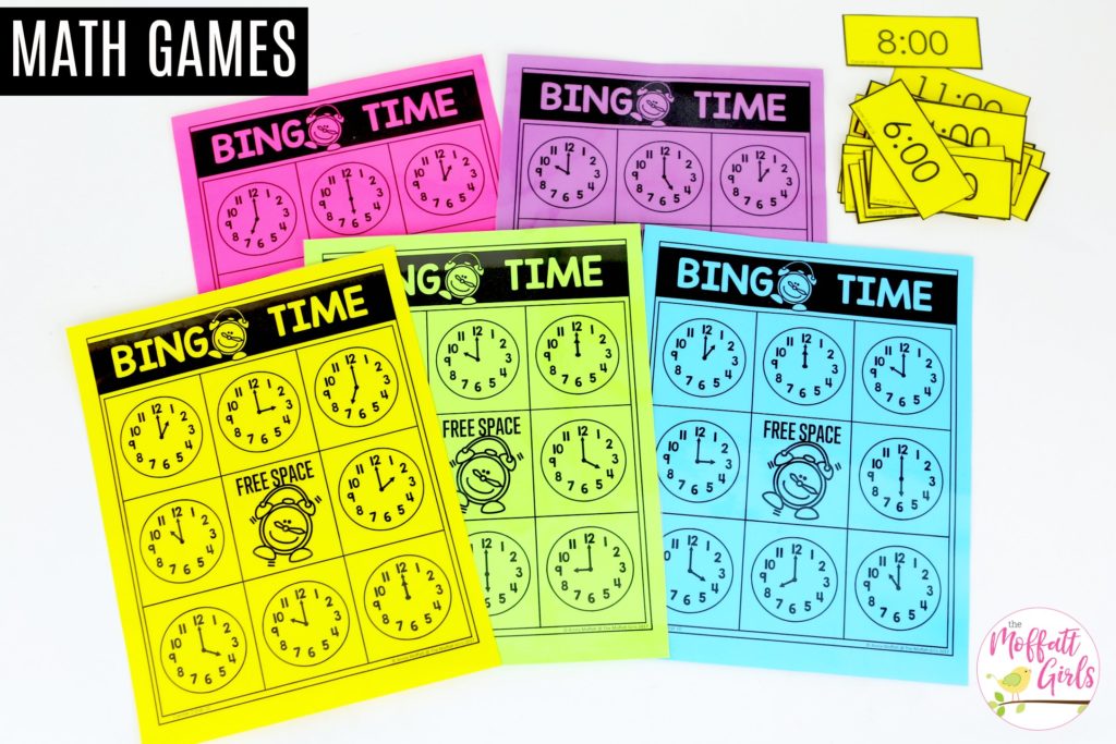 BINGO Time: This fun Kindergarten Math activity helps students tell time in a hands-on way!