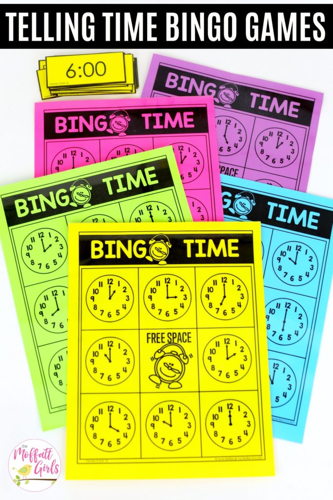 BINGO Time: This fun Kindergarten Math activity helps students tell time in a hands-on way!