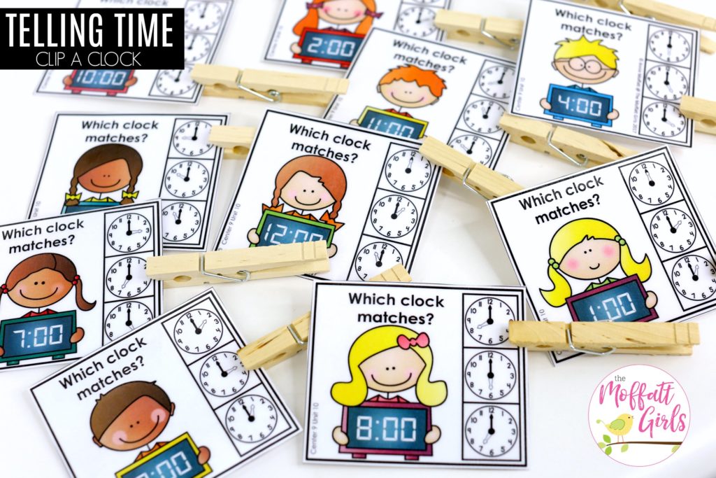 Clip a Clock: This fun Kindergarten Math activity helps students tell time in a hands-on way!