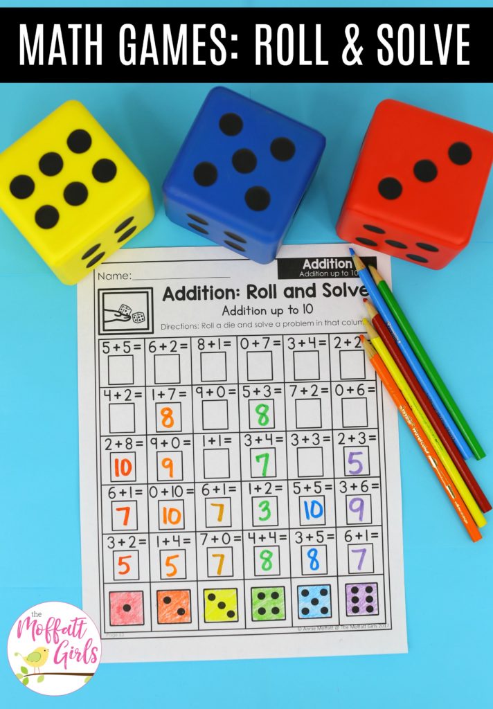 Math Made Fun for 1st Grade! Teach addition up to 20 in 1st Grade fun, hands-on ways! Fun math centers and printable games included!