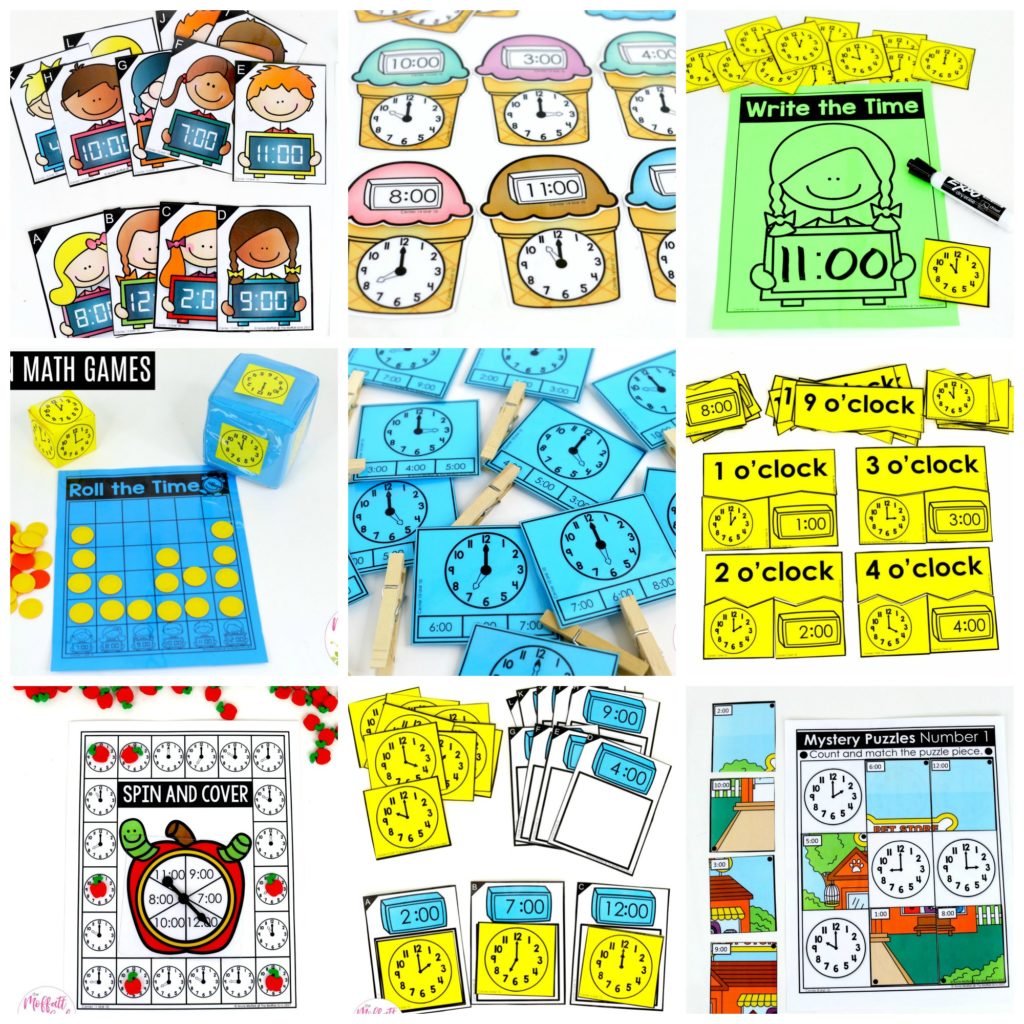 These fun Kindergarten Math activities help students tell time in a hands-on way!