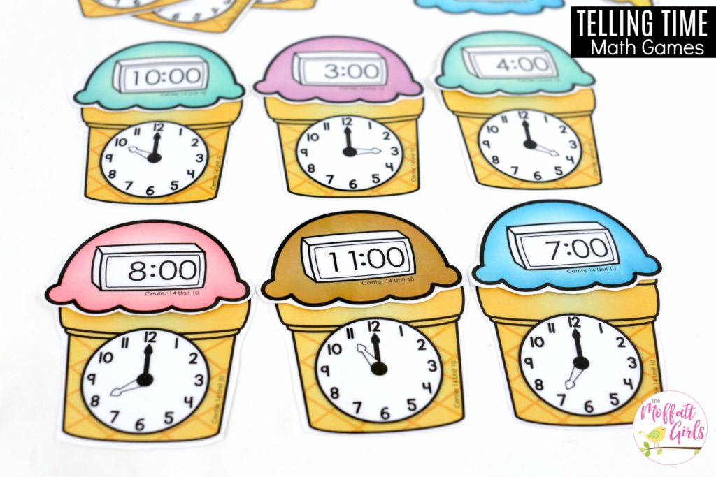 Ice Cream Make a Match: This fun Kindergarten Math activity helps students tell time in a hands-on way!