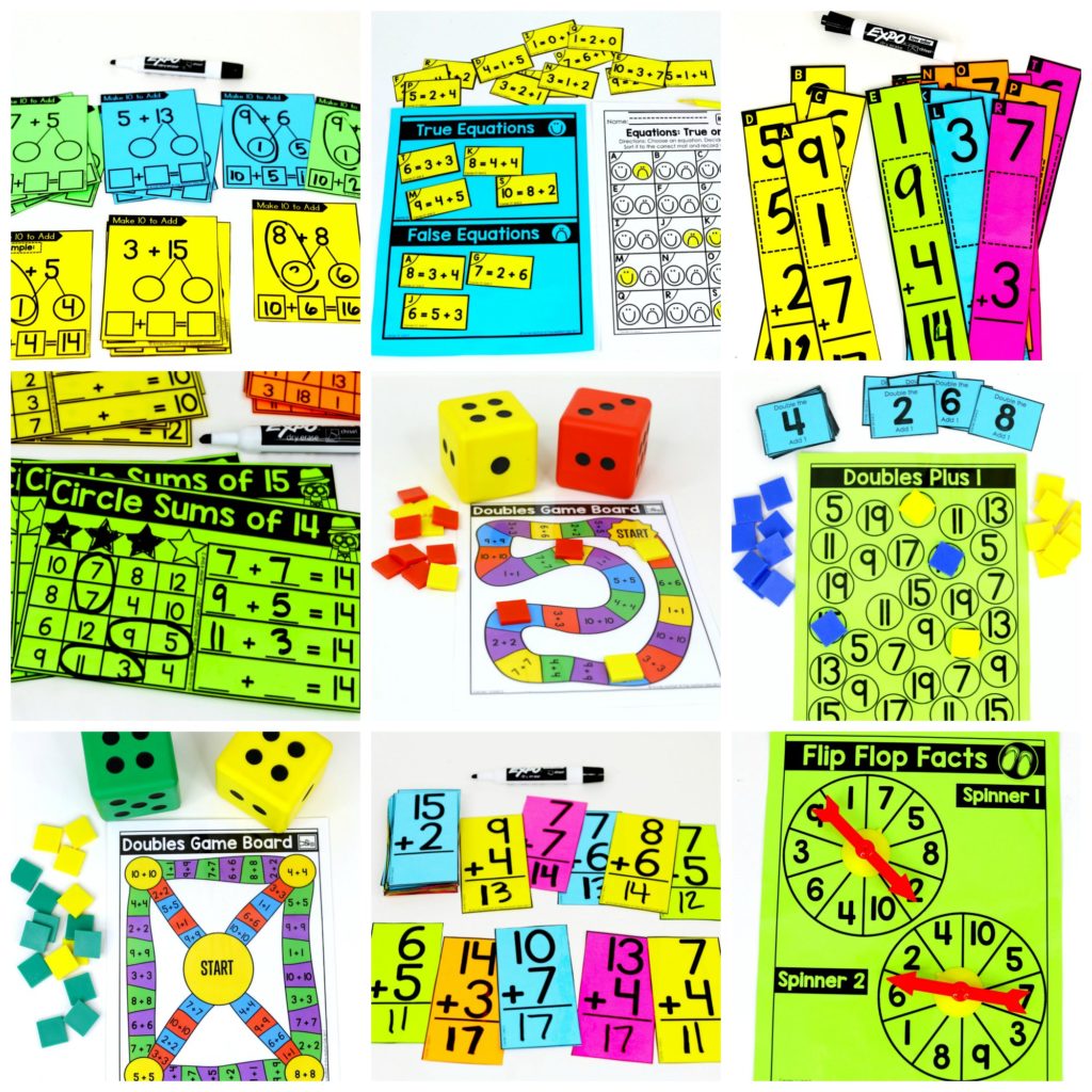 These fun 1st Grade Math activities help students practice addition in a hands-on way!