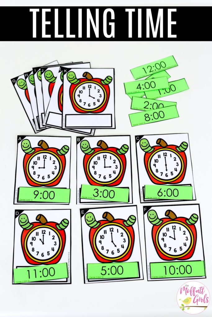 Apple Time- Make a Match: This fun Kindergarten Math activity helps students tell time in a hands-on way!