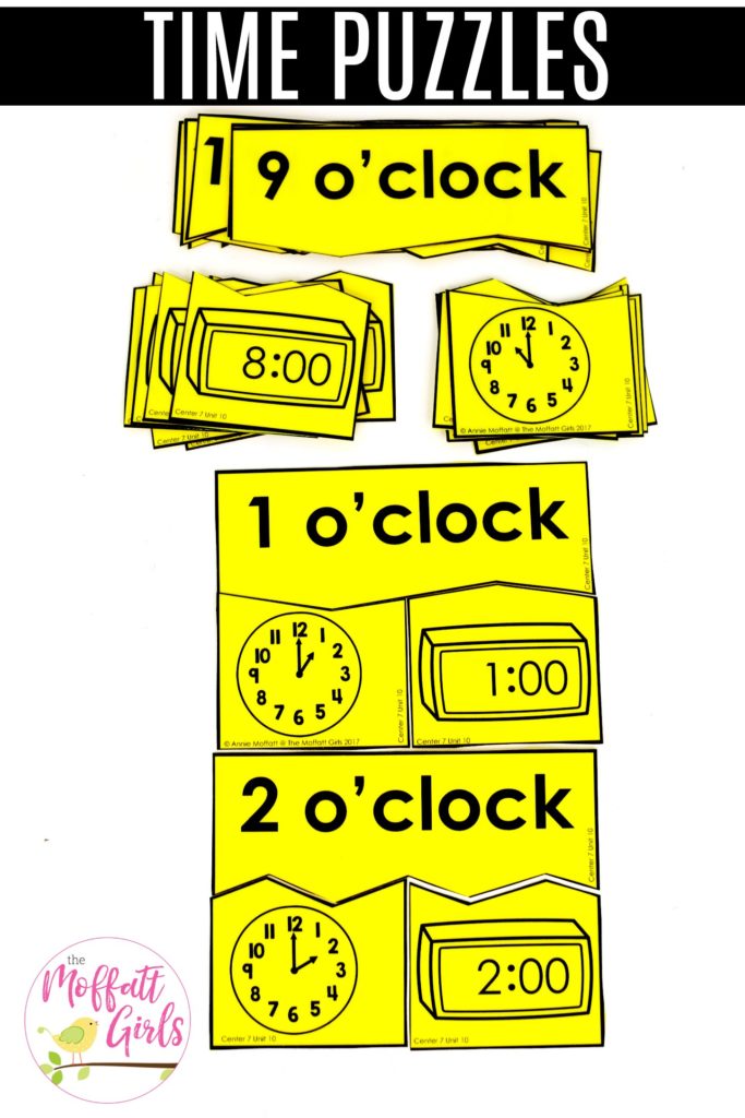 Clock Puzzles: This fun Kindergarten Math activity helps students tell time in a hands-on way!