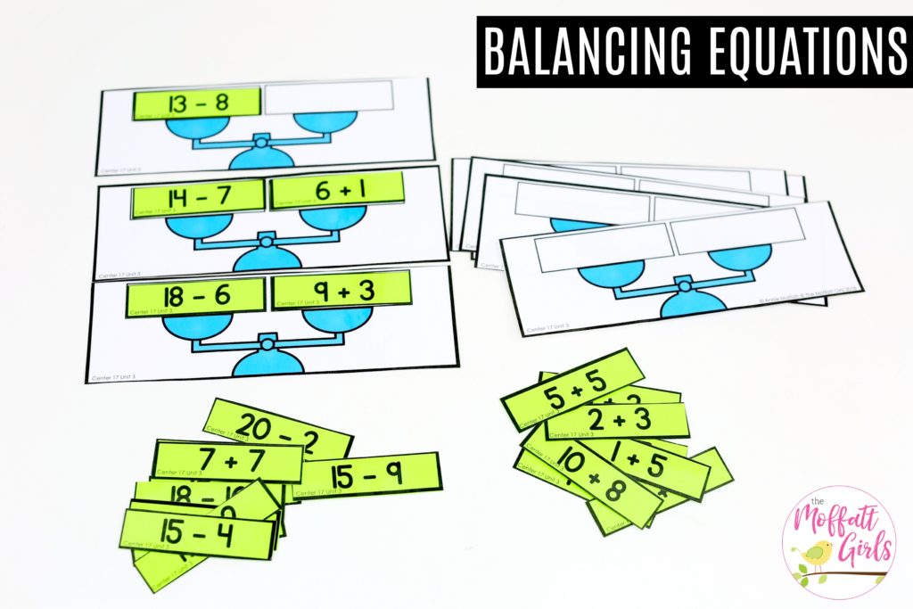 Balancing Equations: This fun 1st Grade Math activity helps students practice subtraction in a hands-on way!