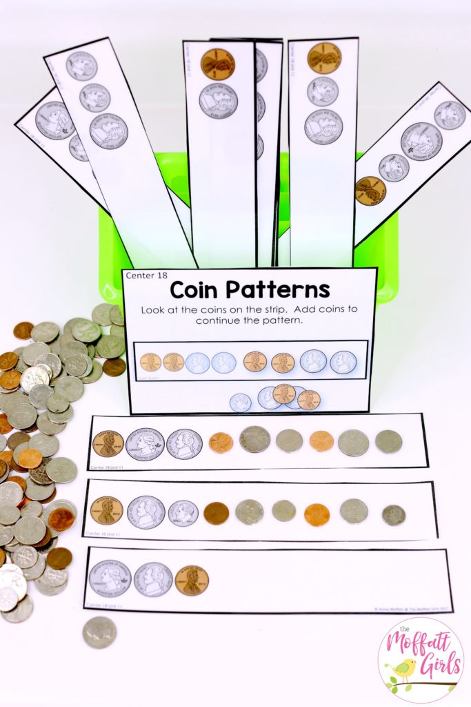 Coin Patterns: This fun Kindergarten Math activity helps students identify and count money in a hands-on way!