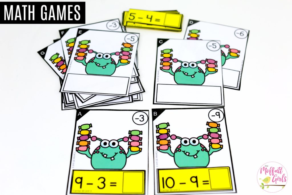 Monster Subtraction: This fun 1st Grade Math activity helps students practice subtraction in a hands-on way!