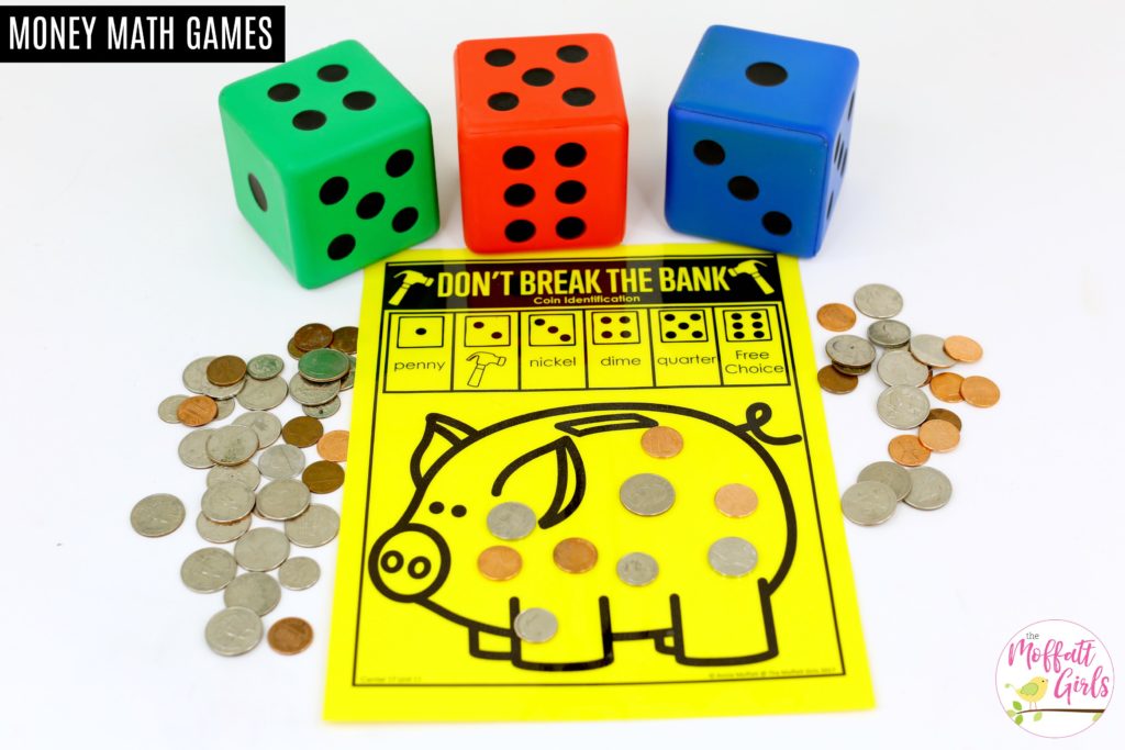 Don't Break the Bank: This fun Kindergarten Math activity helps students identify and count money in a hands-on way!