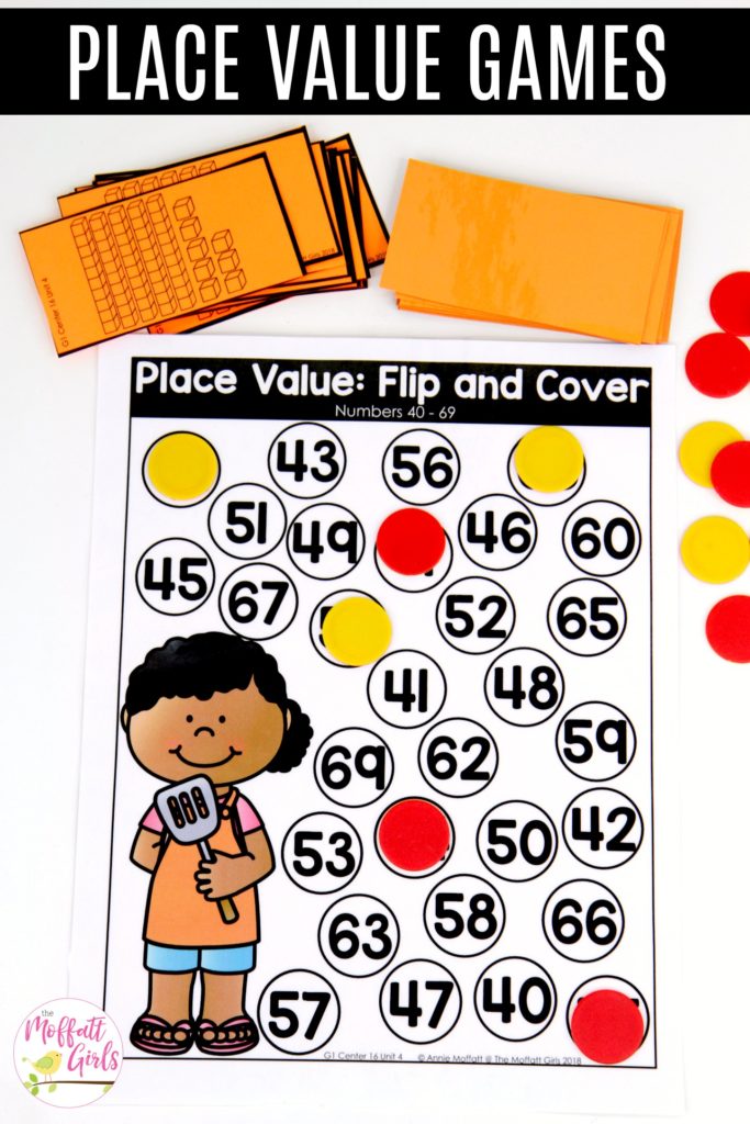 Flip and Cover: This fun 1st Grade Math activity helps students understand place values and the meaning of a number in a hands-on way!