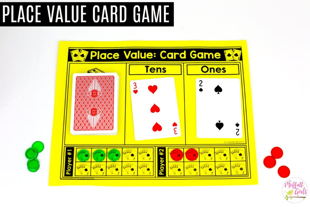 Place Value Card Game: This fun 1st Grade Math activity helps students understand place values and the meaning of a number in a hands-on way!