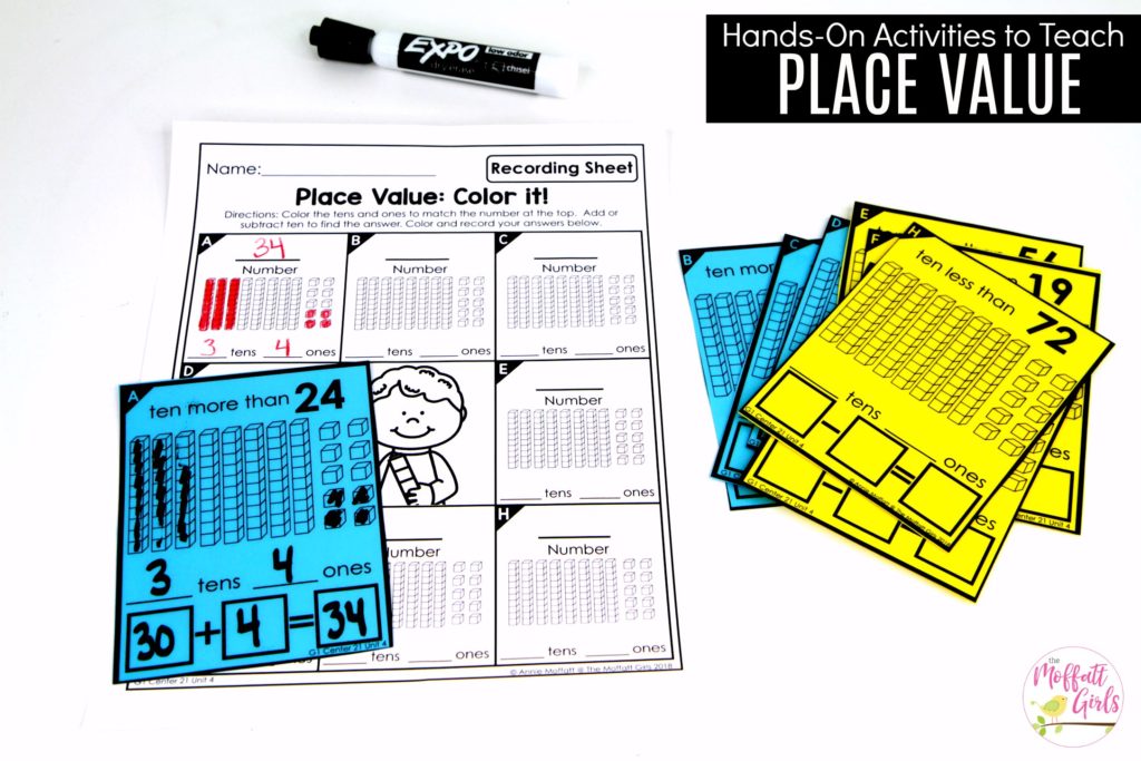 Place Value Color It: This fun 1st Grade Math activity helps students understand place values and the meaning of a number in a hands-on way!