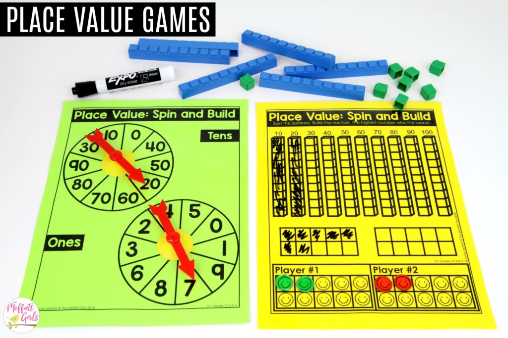 Spin the Place Value: This fun 1st Grade Math activity helps students understand place values and the meaning of a number in a hands-on way!
