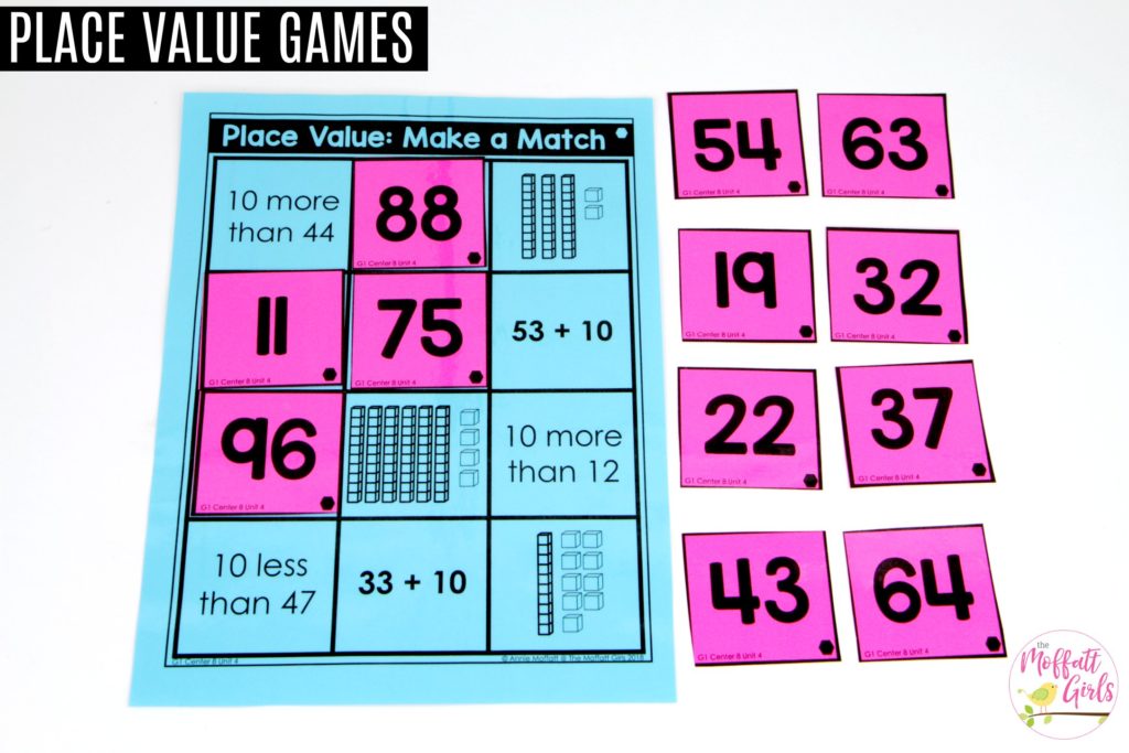 Make a Match: This fun 1st Grade Math activity helps students understand place values and the meaning of a number in a hands-on way!