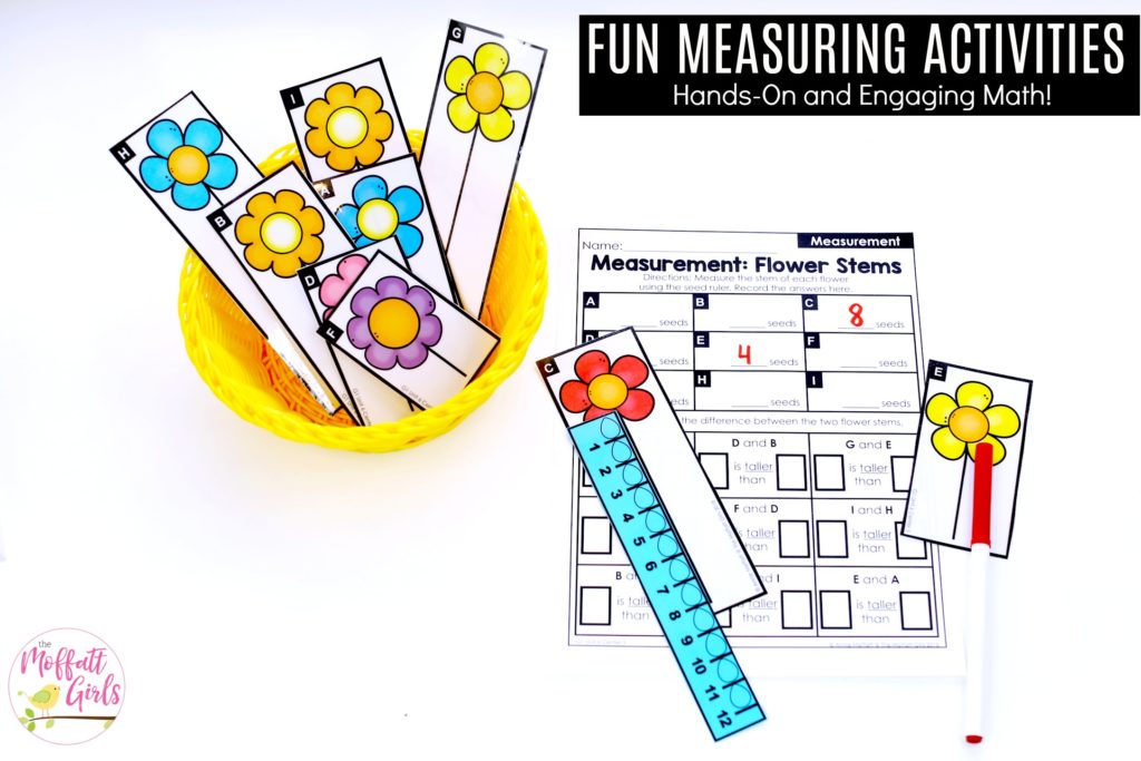 Measuring Flower Stems- TONS of fun, hands-on activities to teach first grade students how to measure!