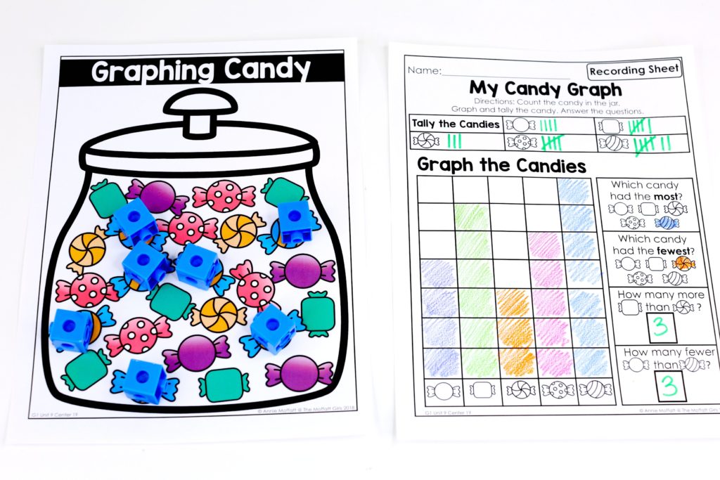 Graphing Candy- Fun math games to teach graphs and simple data analysis in 1st Grade!