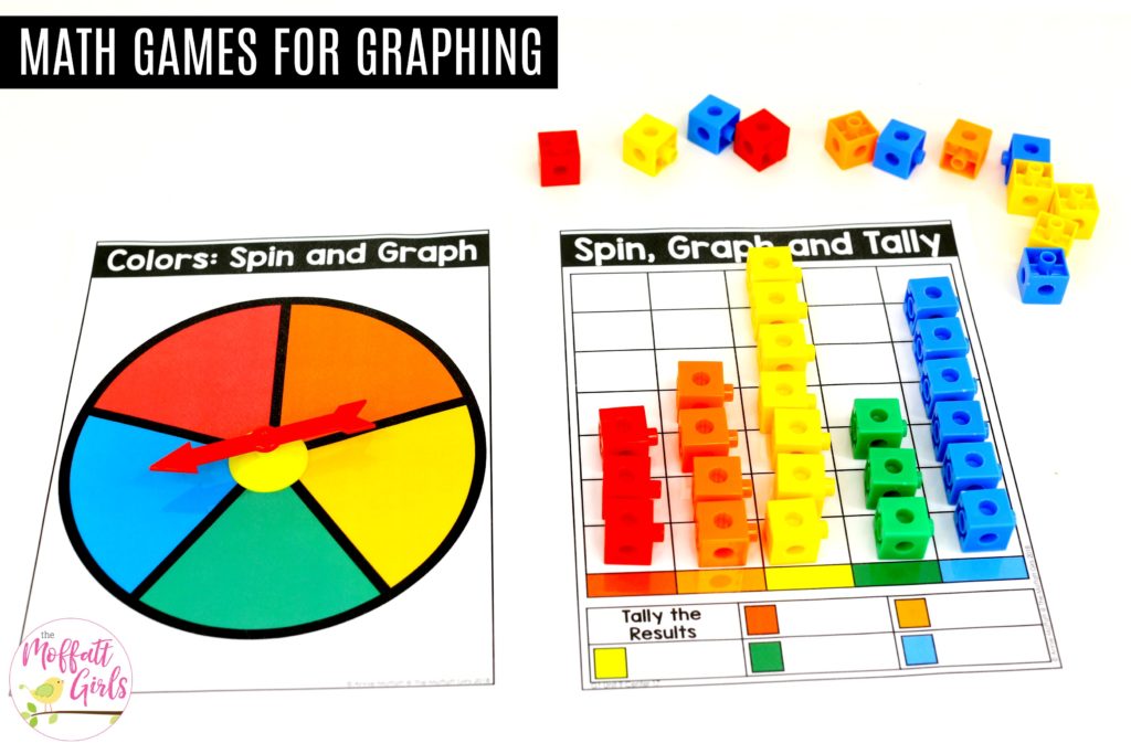 Spin, Graph and Tally- Fun math games to teach graphs and simple data analysis in 1st Grade!