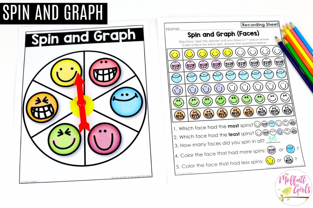 Spin and Graph- Simple Math Games for First Grade!