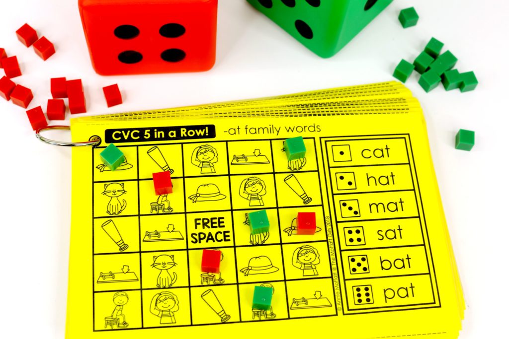 Play with a partner and take turns reading CVC words. 