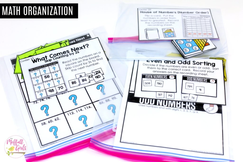 How to organize math centers- a simple solution to your classroom storage needs!