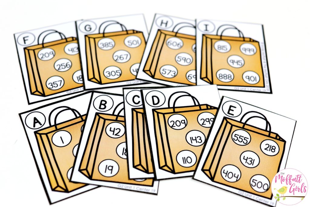 Bag it Up- teach number order using this fun math center for 2nd Grade!