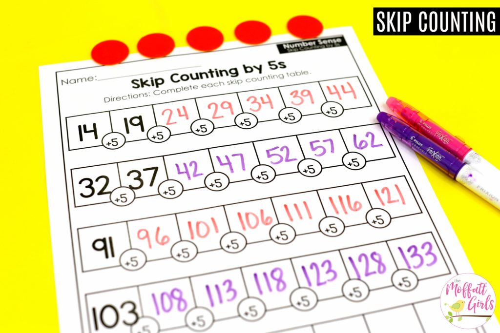 Skip Counting by 5s Worksheet- fun practice for 2nd grade math for numbers up to 1,000!