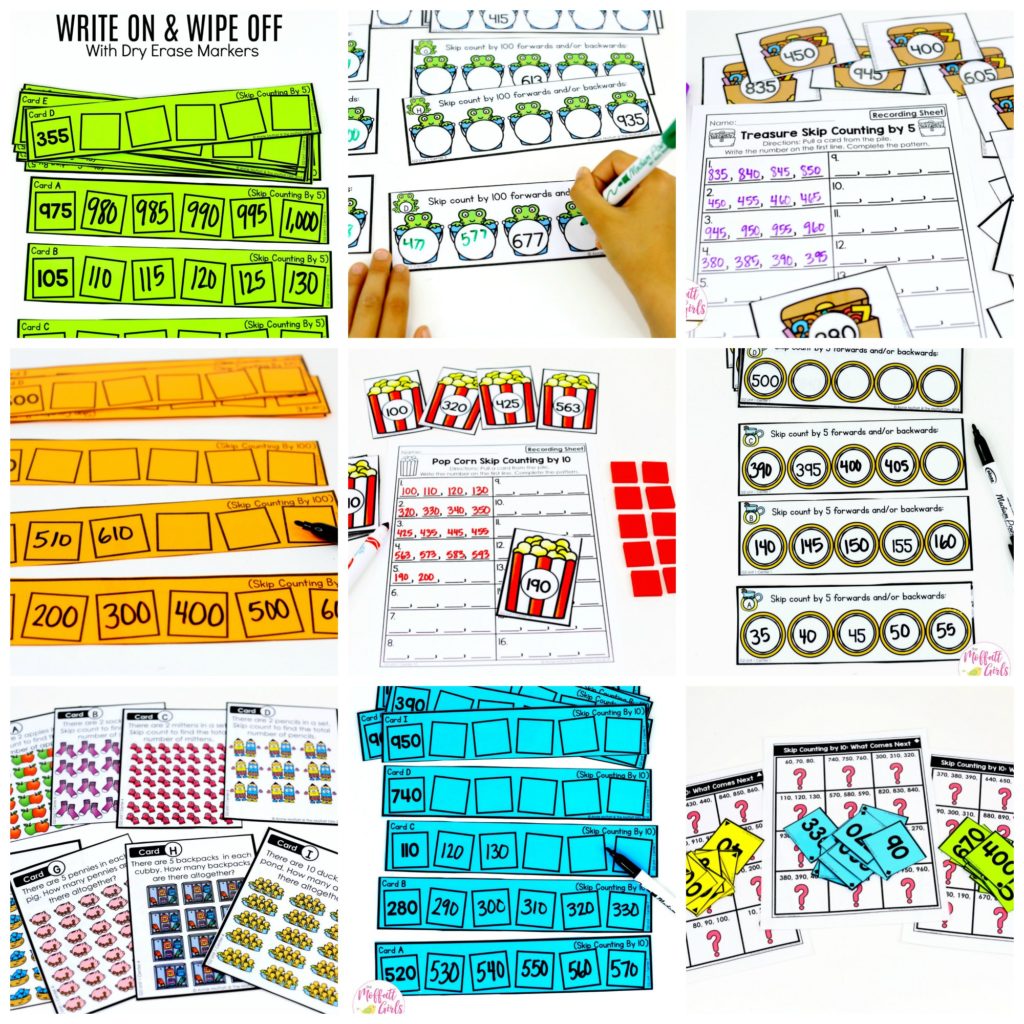 Fun Math Centers to teach number sense for numbers up to 1,000 in 2nd Grade!