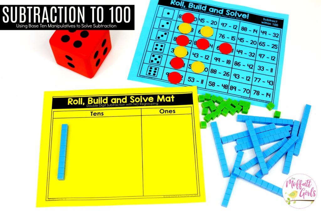 Roll, Build and Solve- Hands-on Place Value Game! Tons of fun math centers to teach place value in Second Grade!