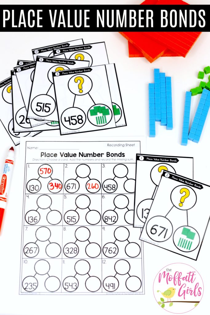 Place Value Number Bonds- Tons of fun math centers to teach place value in Second Grade!