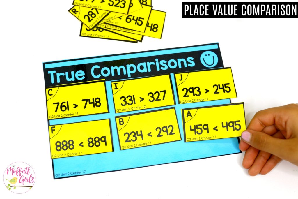 Comparing Numbers: True or False? Tons of fun math centers to teach place value in Second Grade!