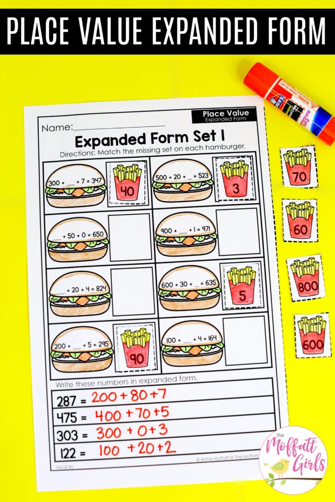 Place Value Expanded Form- Cut and paste worksheet to practice place value in 2nd Grade.