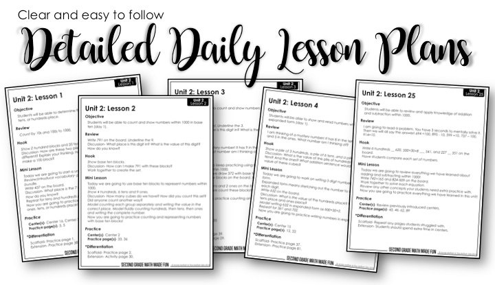 Detailed lesson plans to help you teach place value in 2nd grade!