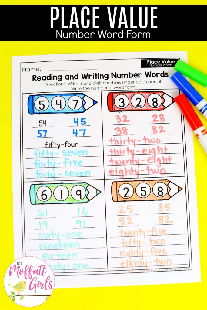 Place Value Number Word Form- Reading and Writing Number Words in 2nd Grade. Plus, tons of fun worksheets to teach place value!