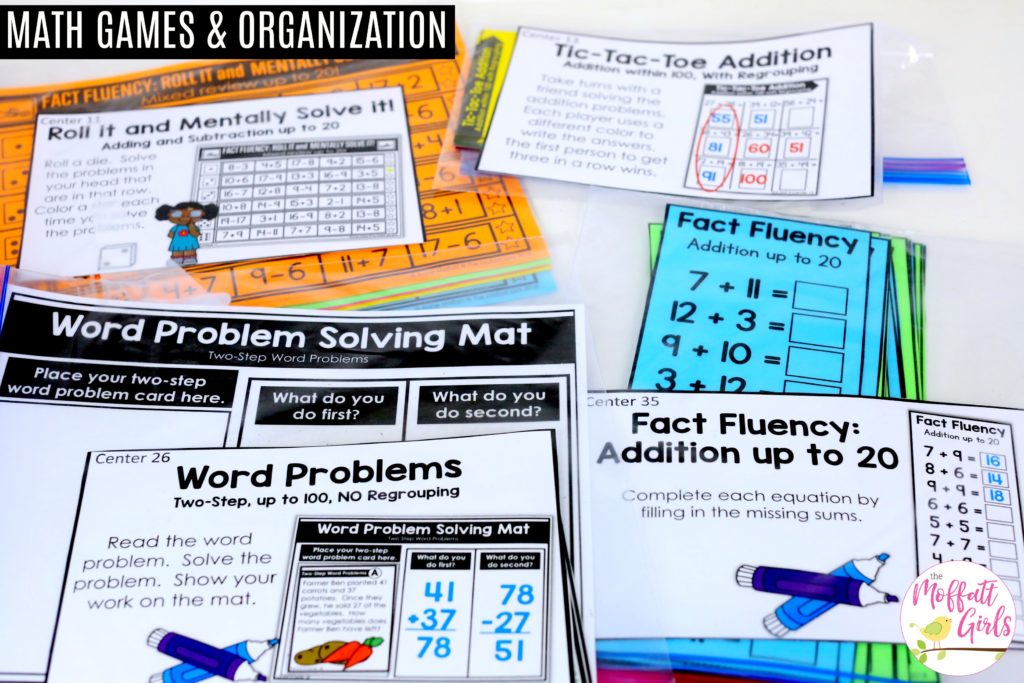 Simple way to store math centers and classroom materials!