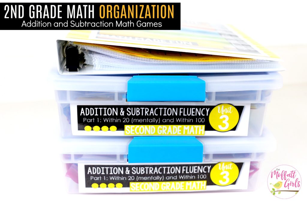 How to organize math centers and worksheets! A simple way to store classroom activities to keep your materials neat.