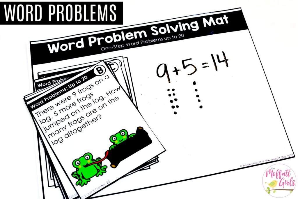 Word Problems for addition up to 20- fun ways to practice addition and subtraction in second grade!