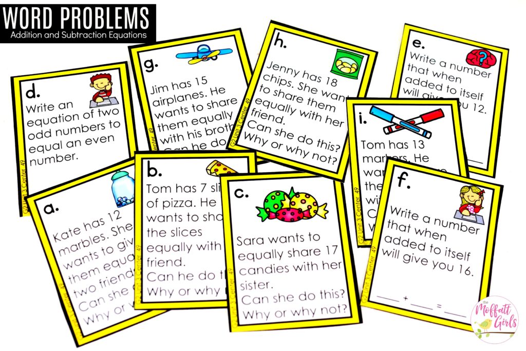 Even and Odd Word Problems- Fun way to build math fact fluency in 2nd grade!